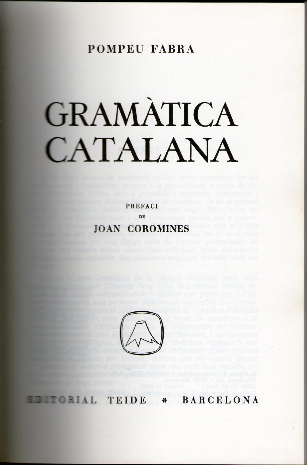 Coberta de Gramàtica Catalana